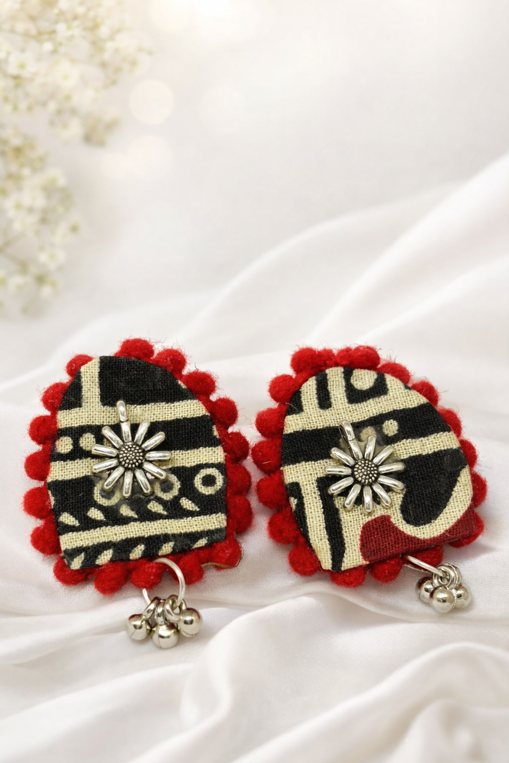 Ajrak U Shaped Earrings