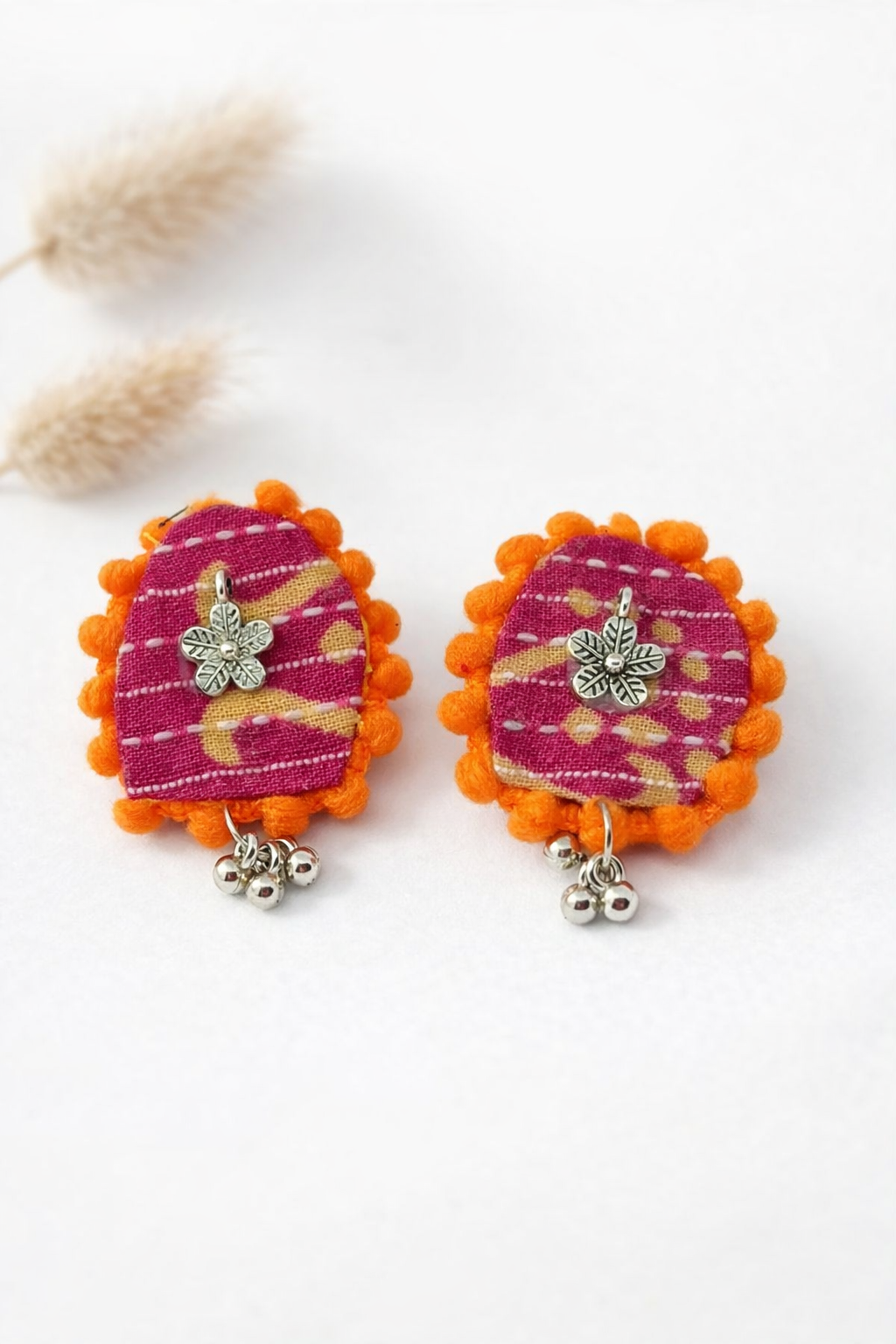 Ajrak U Shaped Earrings