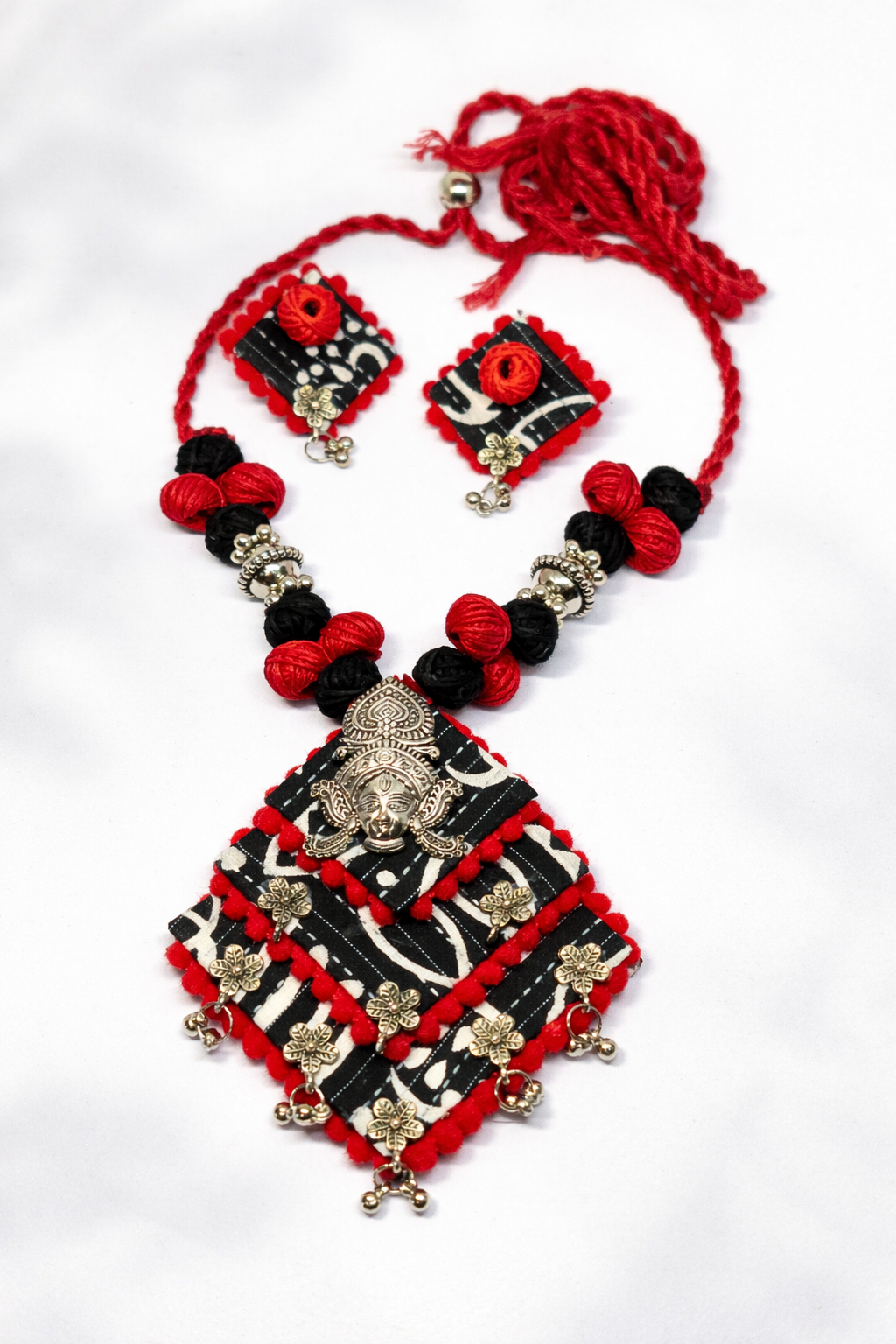 Fabric Jewellery With Goddess Pendant