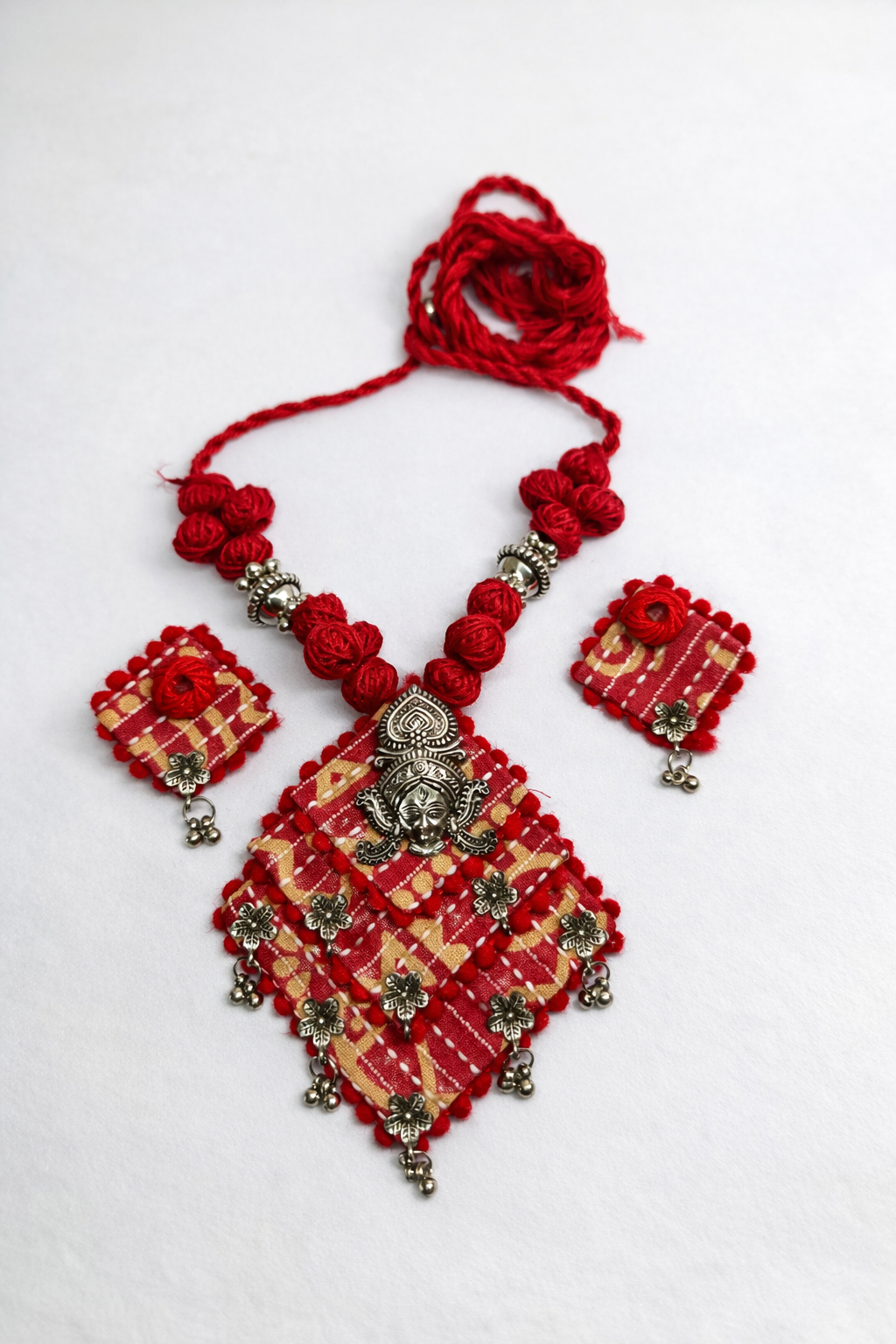 Fabric Jewellery With Goddess Pendant