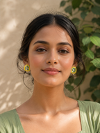 Ajrak U Shaped Earrings
