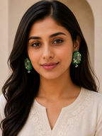 Ajrak U Shaped Earrings