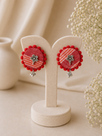 Fabric Round Mandala Earrings