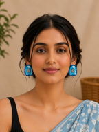 Ajrak U Shaped Earrings