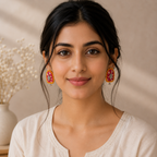 Ajrak U Shaped Earrings