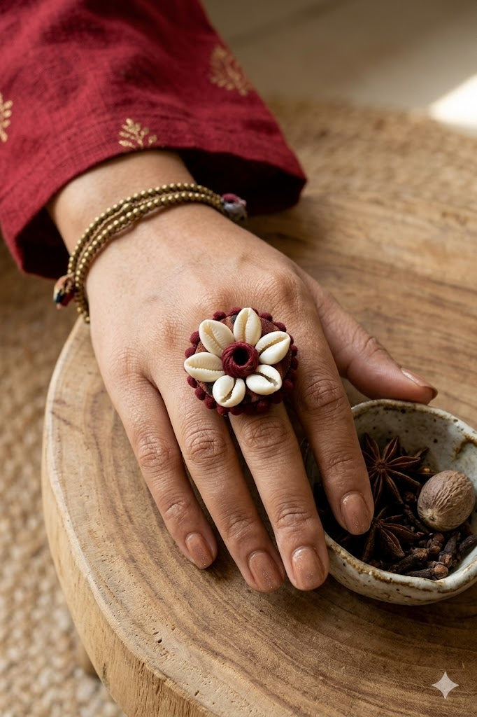 Shell Bloom Handcrafted Ring