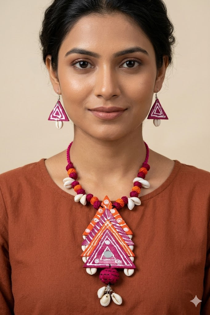 Boho Tri-Pattern Fabric Necklace
