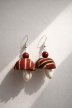 Striped Print Fabric Jhumka Earrings
