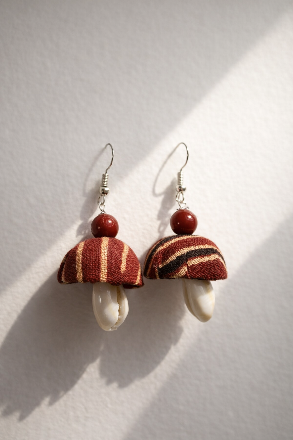 Striped Print Fabric Jhumka Earrings