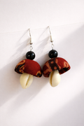 Ajrak Print Fabric Jhumka Earrings
