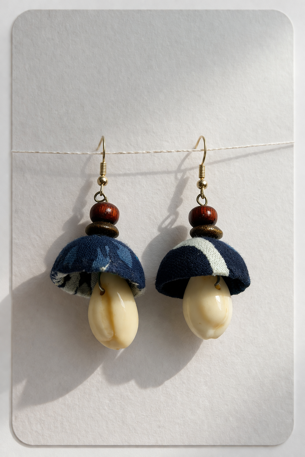 Striped Print Fabric Jhumka Earrings