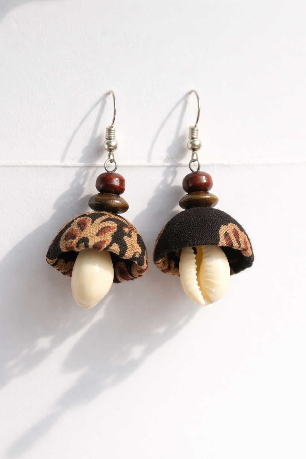 Ajrak Print Fabric Jhumka Earrings