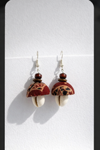 Ajrak Print Fabric Jhumka Earrings