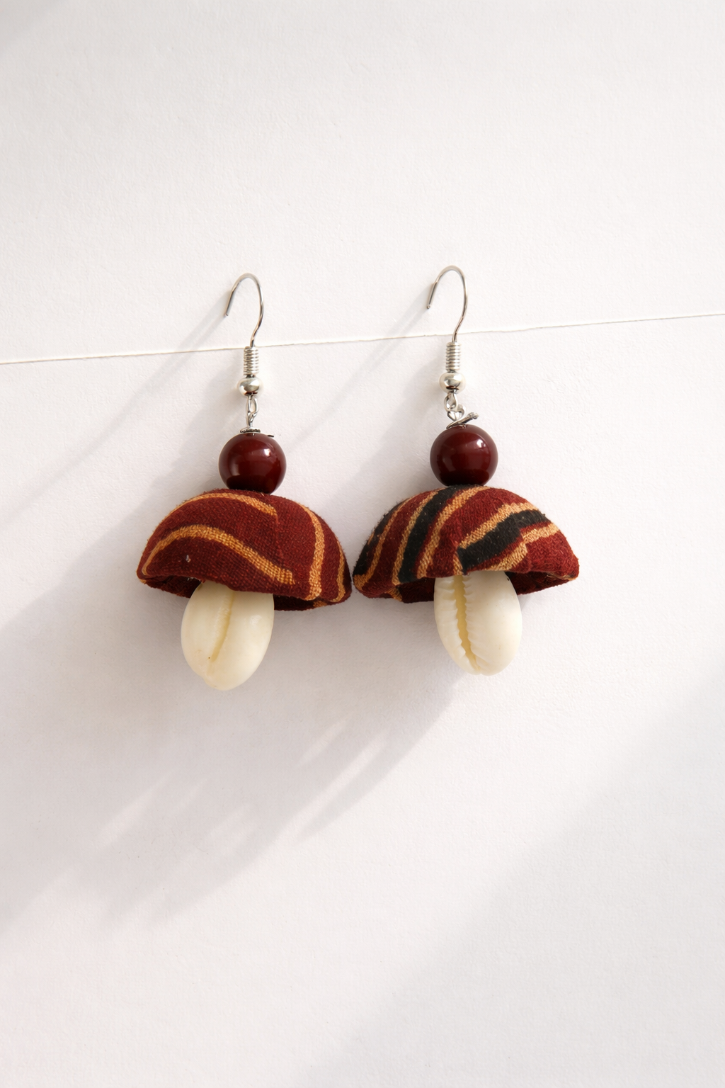 Striped Print Fabric Jhumka Earrings