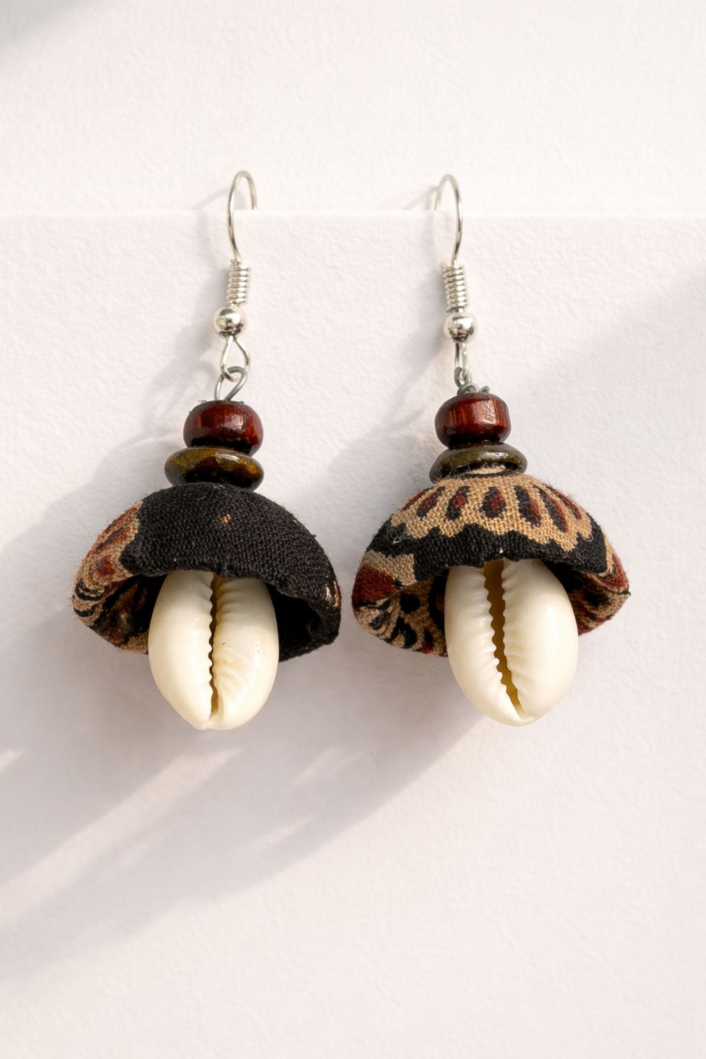 Ajrak Print Fabric Jhumka Earrings