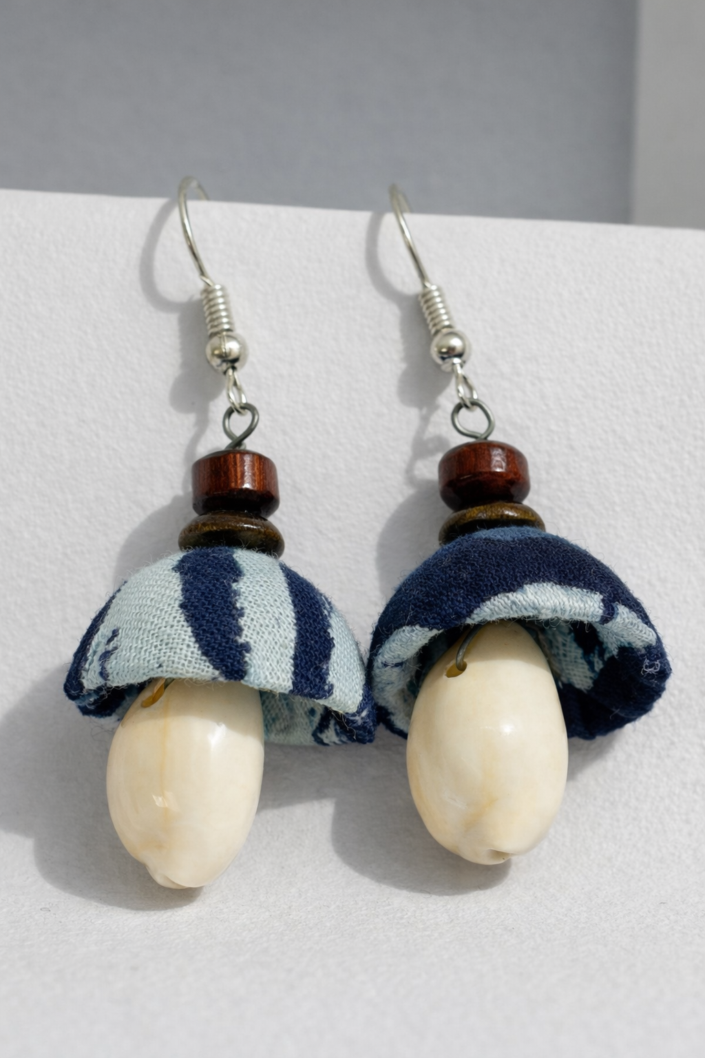 Striped Print Fabric Jhumka Earrings