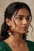 Striped Print Fabric Jhumka Earrings