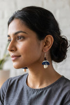 Striped Print Fabric Jhumka Earrings