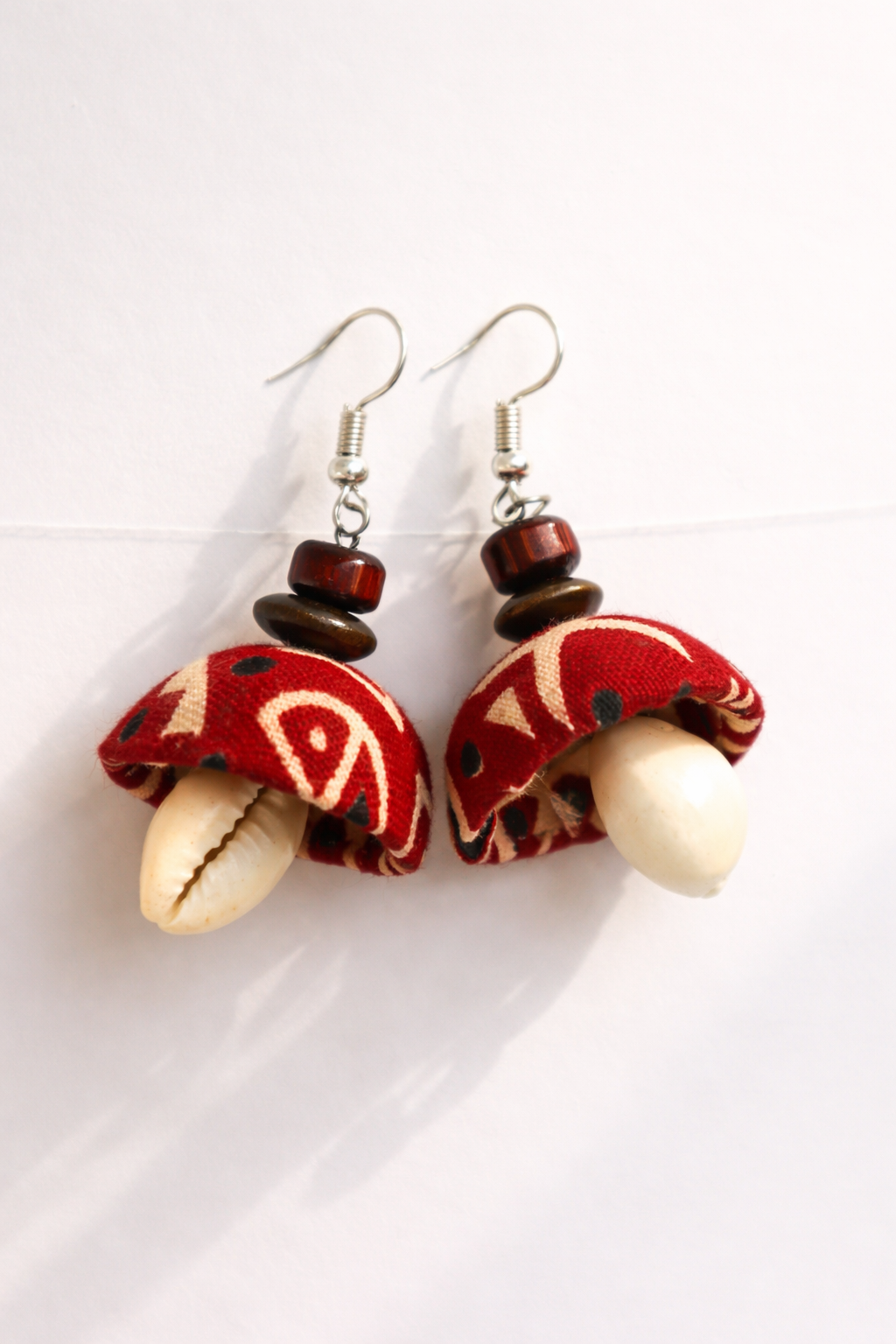 Ajrak Print Fabric Jhumka Earrings