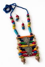 Jute Oxidised Boho Necklace Set