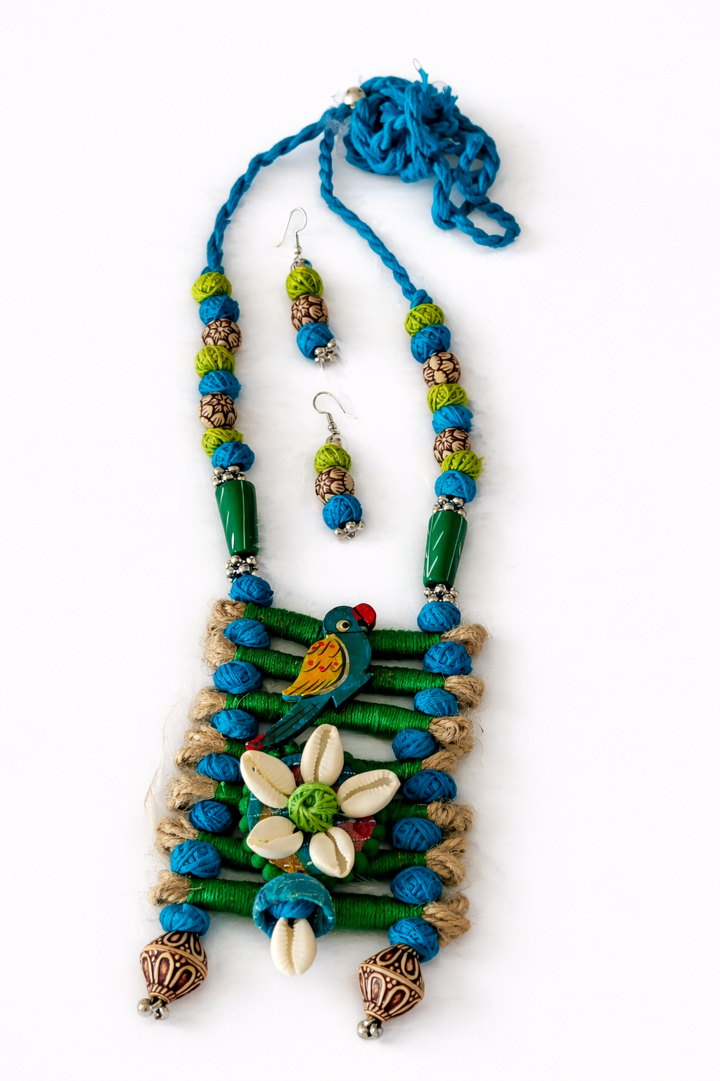 Tribal Jute & Shell Necklace Set