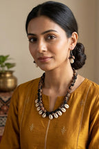 Fabric & Cowrie Shell Necklace Set