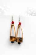 Rustic Ember Bamboo Drop Earrings