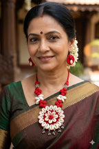 Handcrafted Cowrie Shell Statement Necklace Set