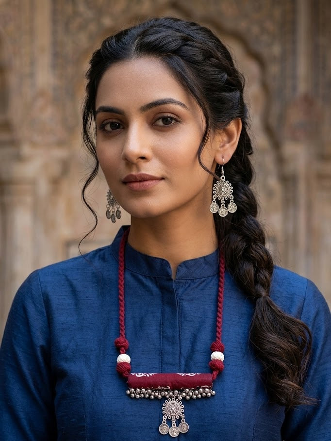 Handcrafted Fabric Tribal Choker Set