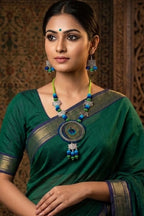 Peacock Feather Necklace Set