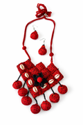 Quilted Fabric Necklace Set