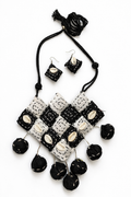 Quilted Cowrie Shell Necklace Set