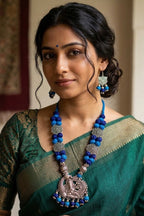 Ganesh Mayur Fabric Necklace Set