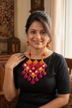 Quilted Fabric Necklace Set
