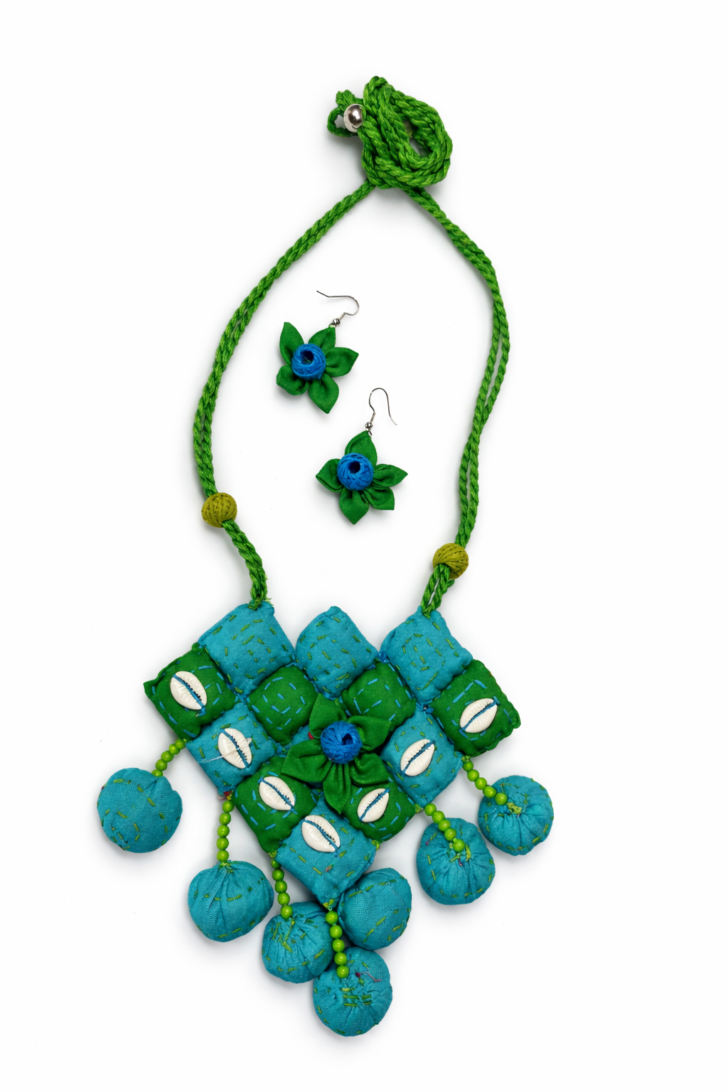 Quilted Flower Necklace Set