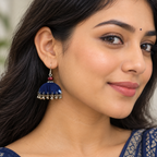 Neel Tara Fabric Jhumka Earrings