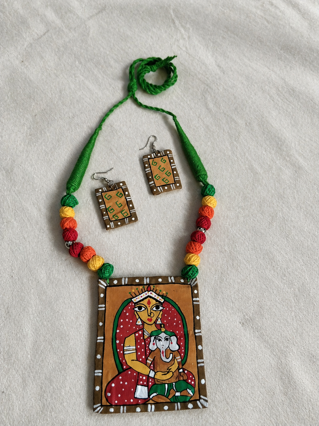 Madhubani Ganesha Fabric Set