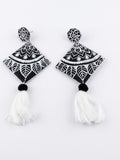 Midnight Mandala Tassel Earrings