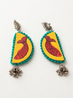 Fish Motif Fabric Statement Earrings