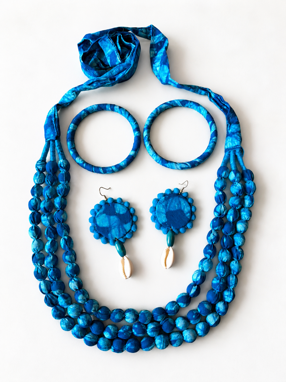 Fabric Beaded Statement Jewellery Set