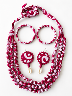 Fabric Beaded Statement Jewellery Set