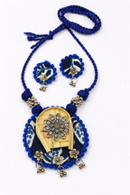 Floral Oxidised Bamboo Jewellery Set