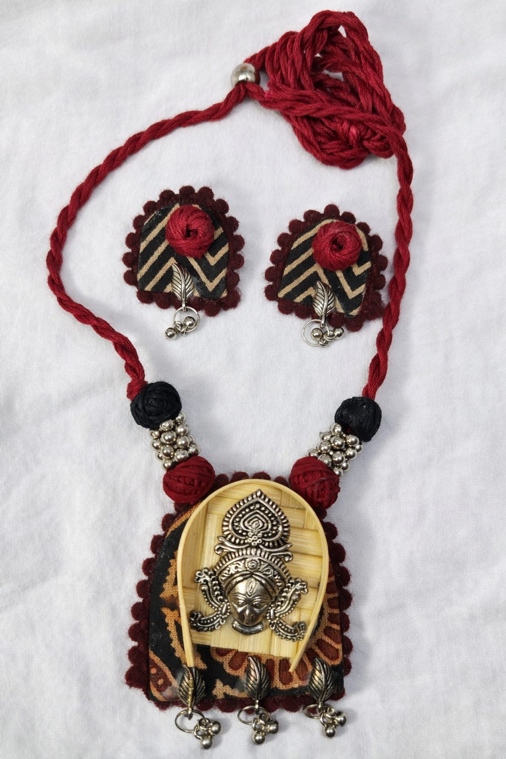 Goddess Oxidised Bamboo Jewellery Set