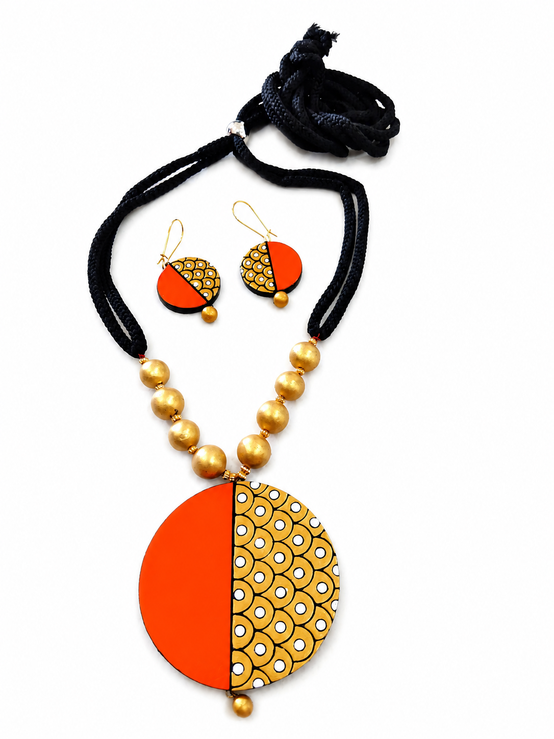 Golden Eclipse Artisan Necklace Set