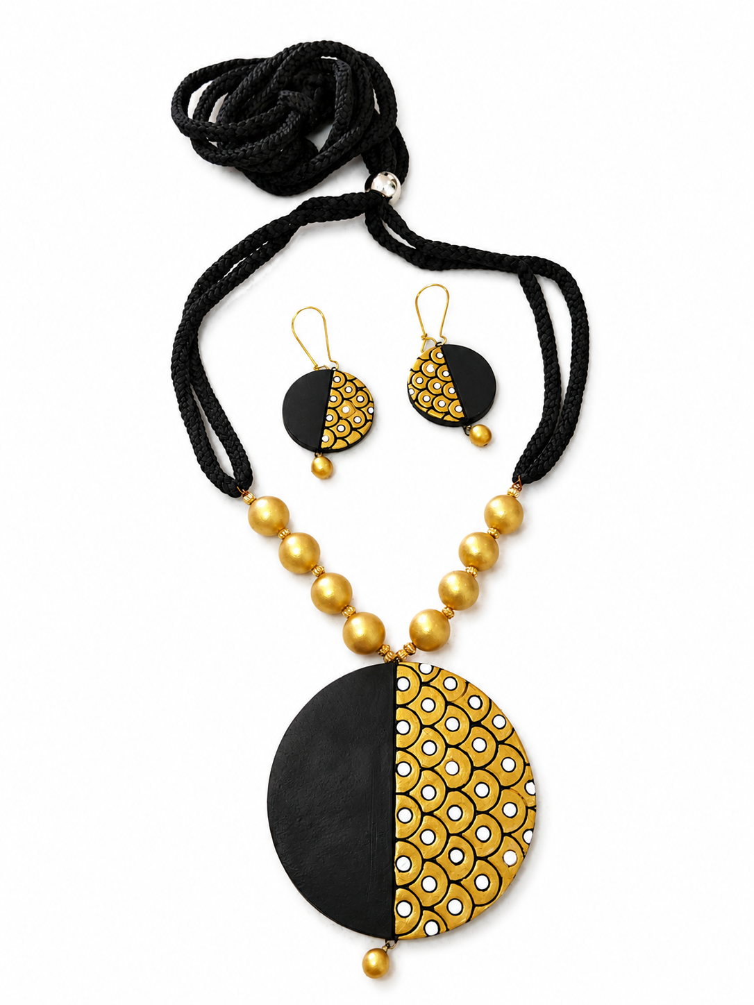 Golden Eclipse Artisan Necklace Set