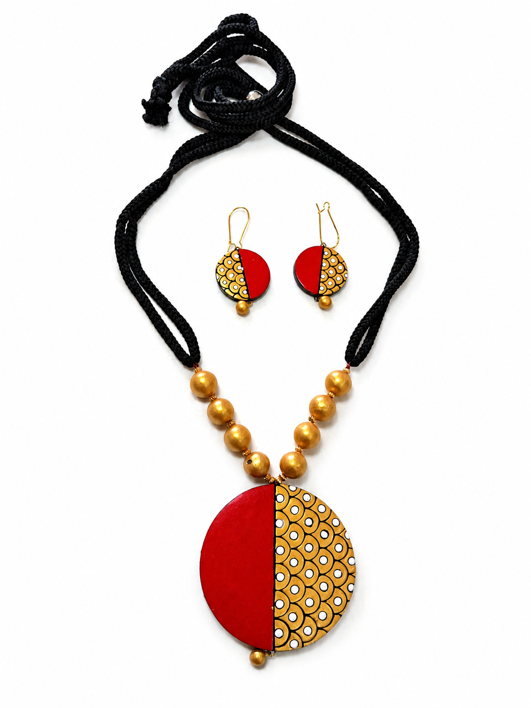 Golden Eclipse Artisan Necklace Set