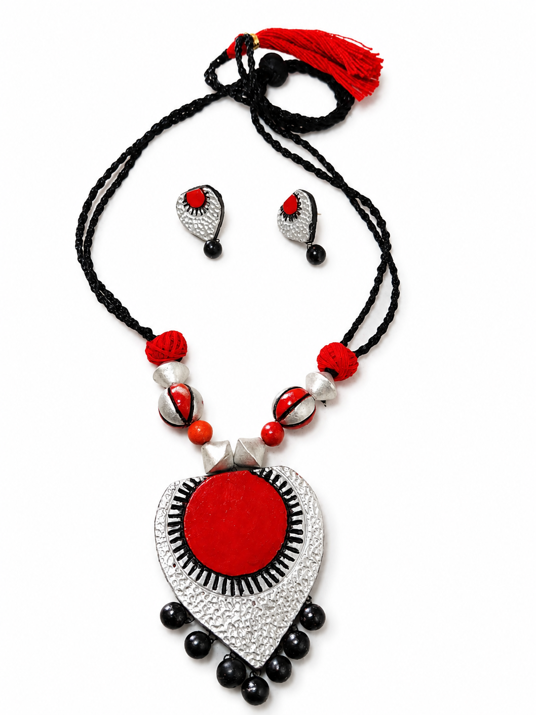 Peacock Pop Artisan Necklace Set