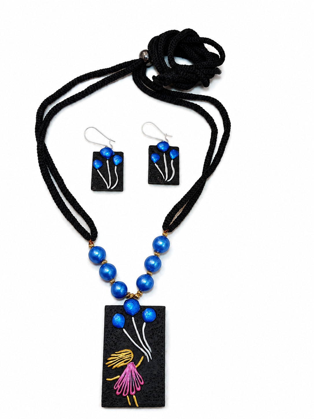 Sapphire Bloom Statement Necklace Set