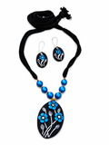 Azure Blossom Artisan Necklace Set