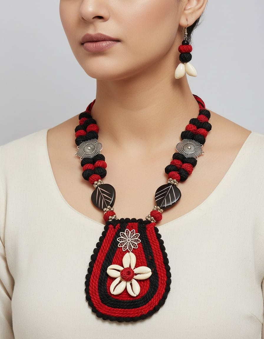 Folk Style Shell Jewelry Set